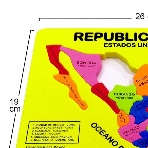 TABLA DIDACTICA FOAMY REPUBLICA MEX. PASCUA E25 C100